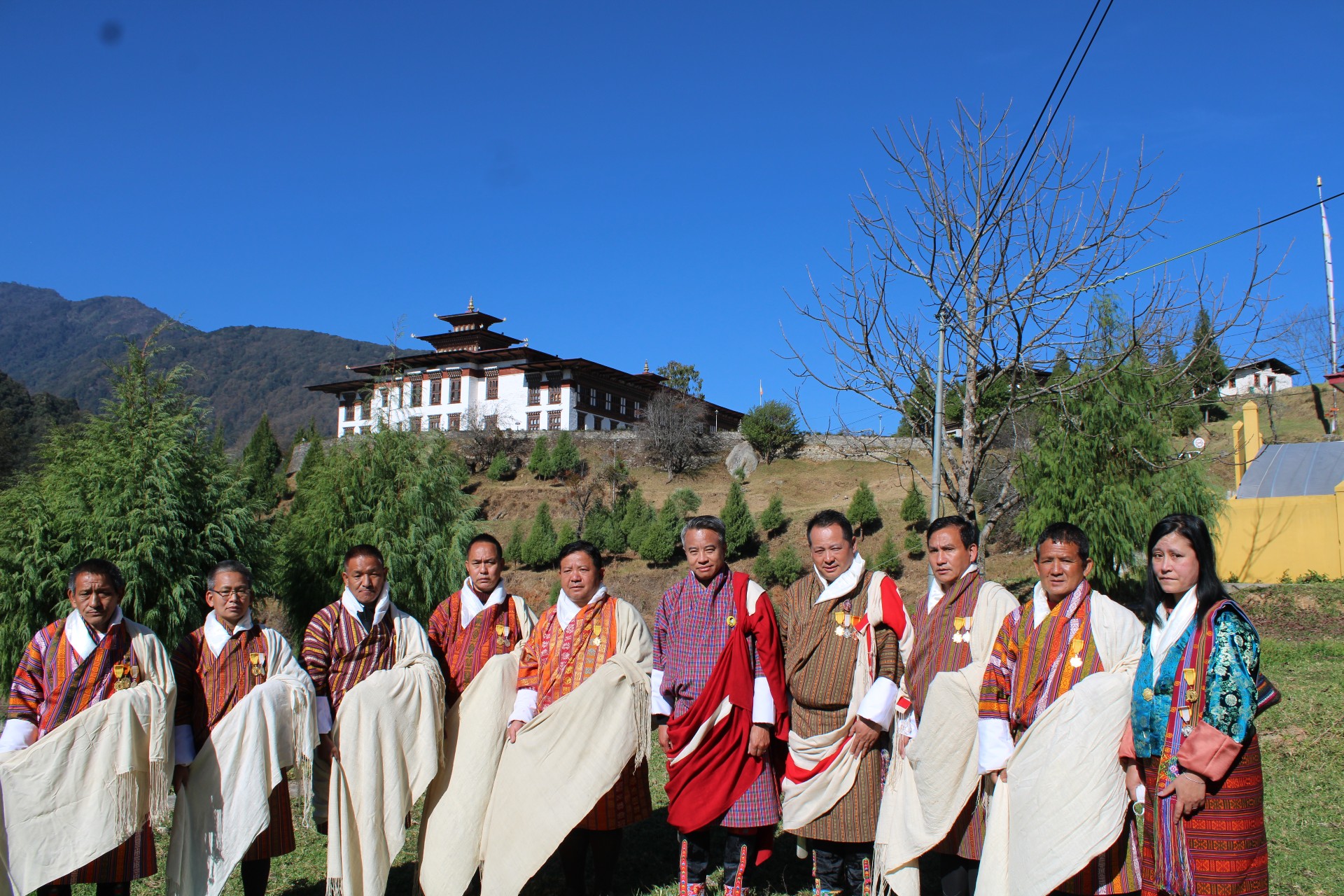 Dasho Dzongdag with Gold Medal Recipients 
