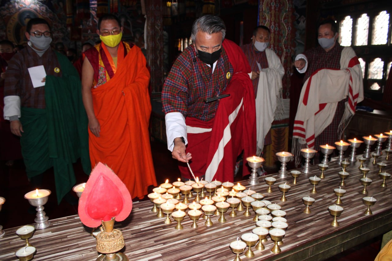 Offering of butter lamps